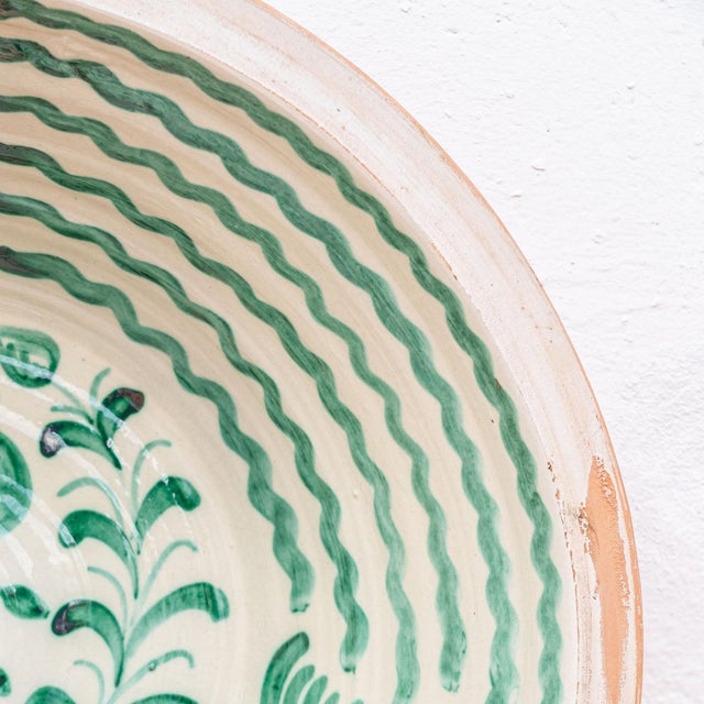 Spanish Hand-Painted Ceramic Wall Bowl, 2010s For Sale - Image 9 of 13