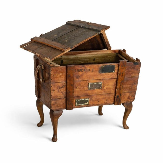 The wwii military chest table is a unique upcycled wooden crate transformed into a vintage side table that delivers rustic...