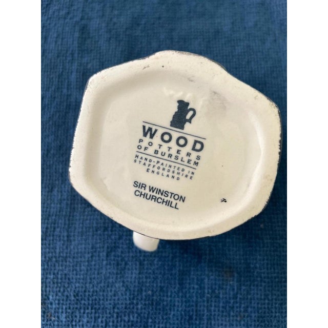 Woods of Burslem Sir Winston Churchill Hand Painted Staffordshire Toby Jug For Sale - Image 3 of 6