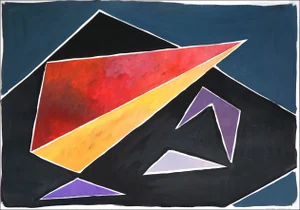 2021 "Futuristic Constructivist Geometry" Abstract Acrylic Painting by Natalia Roman