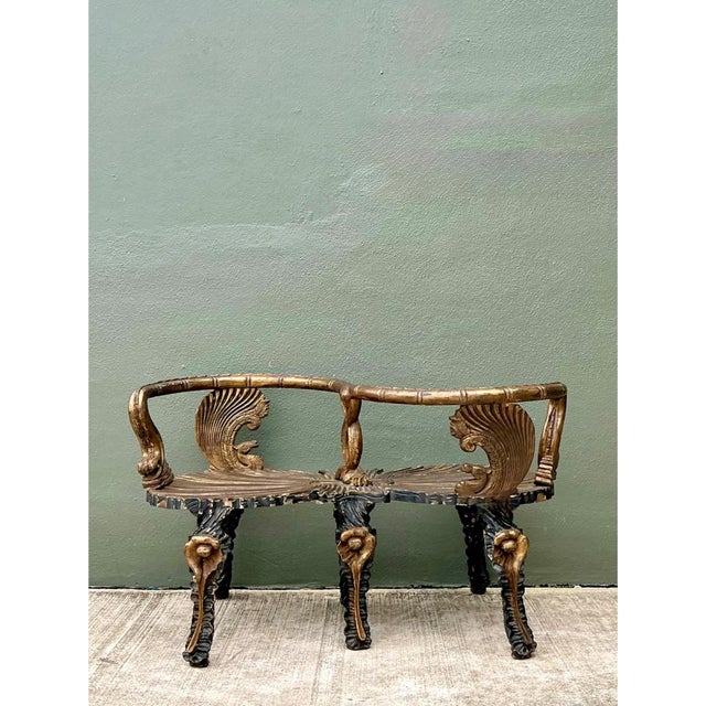 Vintage Gilt Carved Grotto Tete-a-Tete For Sale - Image 14 of 14