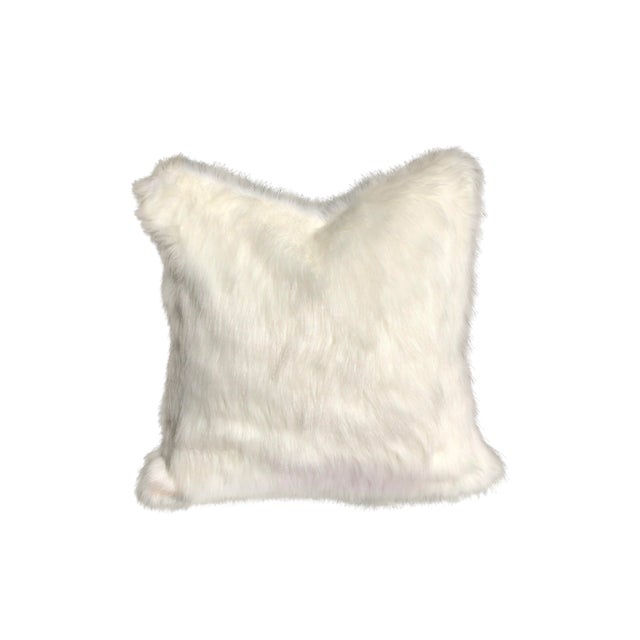 Custom Made White Designer Faux Fur Pillow Cover Chairish