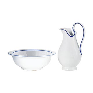 Mid-Century Italian Ceramic Pitcher & Basin Set, 1960s, Set of 2 For Sale