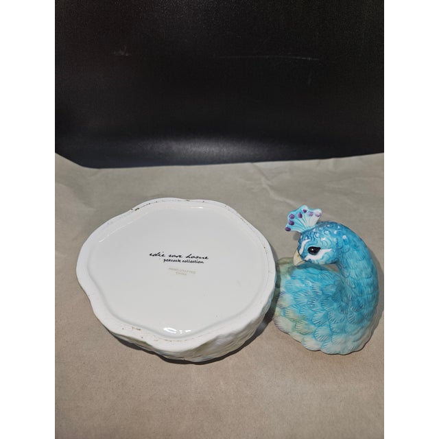 2000 - 2009 Edie Rose Home Peacock Collection 6" Figurine Trinket Box W/Lid Fitz & Floyd For Sale - Image 5 of 5