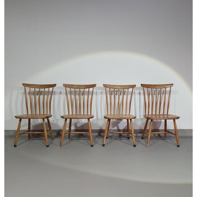 Wood Scandinavian Birch Chairs from Åkerblom, Sweden, Set of 4 For Sale - Image 7 of 18