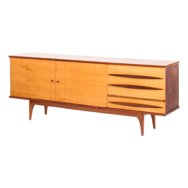 Mid-Century Brown Wooden Sideboard, France, 1960s For Sale