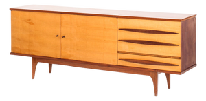 Mid-Century Brown Wooden Sideboard, France, 1960s