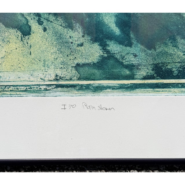 1980s Artist Proof "I-70 Rainstorm" Abstract Etching by Robert Toyokazu Troxell From 1987 For Sale - Image 5 of 9