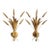 Vintage Antique Gold Tole Sheaf of Wheat Metal Wall Candle Holders- A Pair For Sale