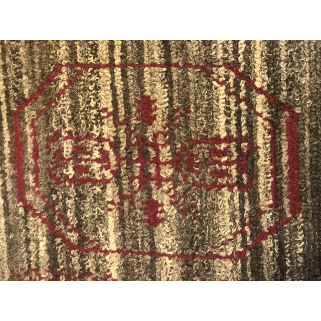 Textile 20th Century Italian Grey & Red Square Rug from Sardinia, 1960s For Sale - Image 7 of 16