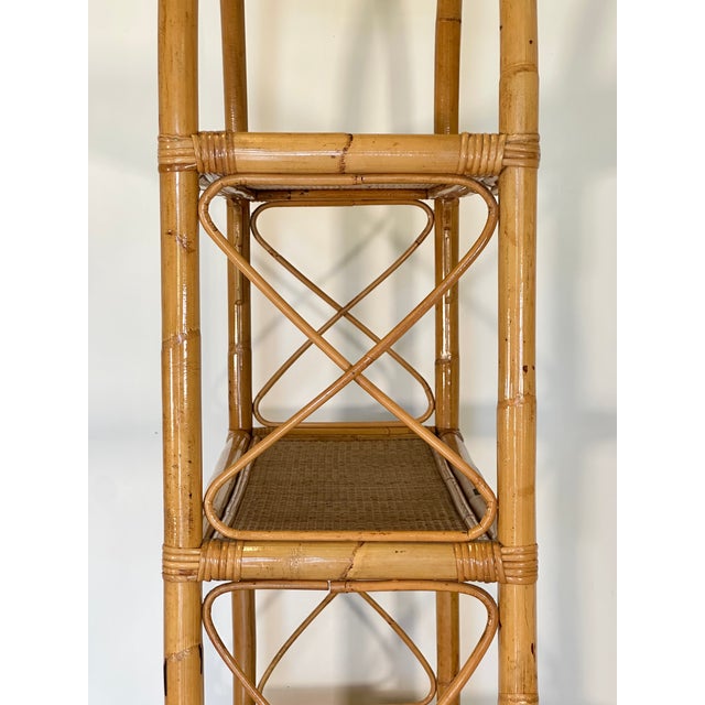Wicker and Bamboo Bookcase, 1970s For Sale - Image 13 of 15