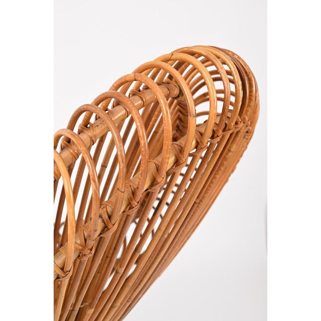 Rattan Chairs, Pouf and Mirror attributed to Janine Abraham & Dirk Jan Rol, 1960s, Set of 4 For Sale - Image 10 of 18