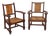 Pair of French Wood and Woven Chairs Attributed to Charles Dudouyt For Sale