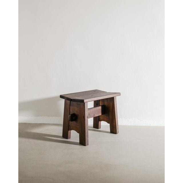 Early Swedish Mid-Century Wooden Berga Pine Stool by David Rosén for Nordiska Kompaniet, 1930s For Sale - Image 6 of 6
