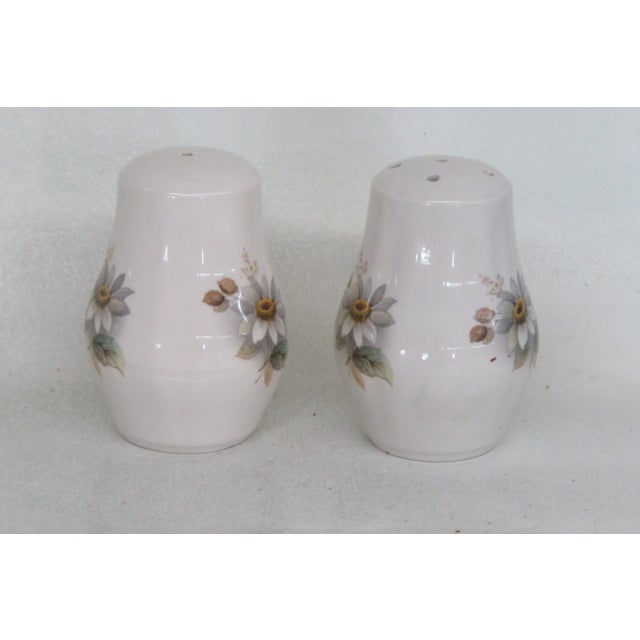 Staffordshire Ceramic Daisey Flowers Set of Salt and Pepper Shakers For Sale - Image 9 of 12