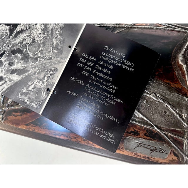 Manfred Jung, Large Abstract Graphic Wall Art Relief, 1975, Steel For Sale - Image 14 of 17