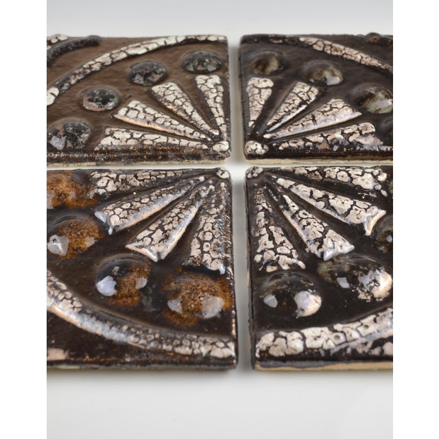 Portuguese Modernist Relief Tile Panel, 1950s, Set of 4 For Sale - Image 9 of 13