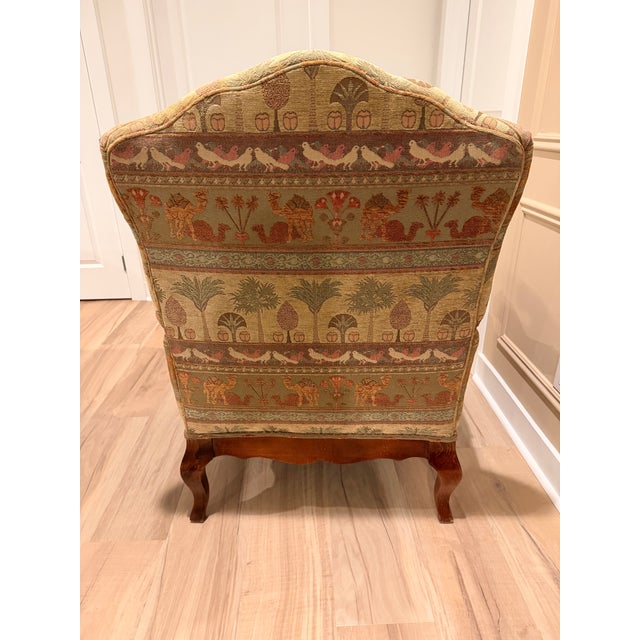 Fairfield Camel and Palm Tapestry Chair For Sale - Image 9 of 10