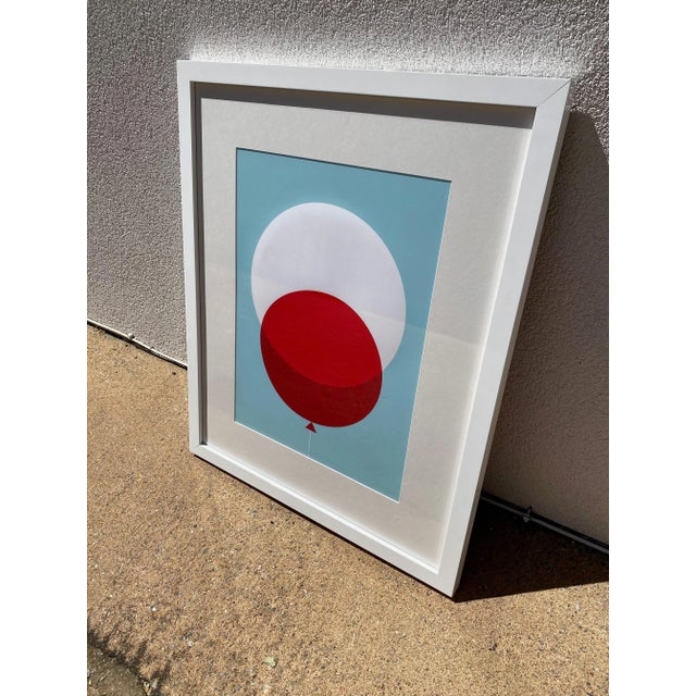 2010s "Big Red Balloon" Graphic Art Still Life, Framed For Sale - Image 5 of 8