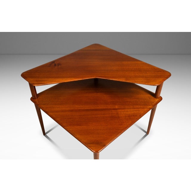 Wood Danish Mid-Century Modern Two-Tiered 'Minerva' Table in Solid Teak Attributed to Peter Hvidt & Orla Mølgaard for France & Sons, Denmark, C. 1960s For Sale - Image 7 of 18