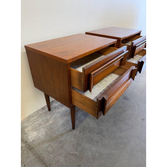 Pair of Mid 20th Century Basic Witz Walnut Nightstands Brutalist Style For Sale - Image 10 of 10