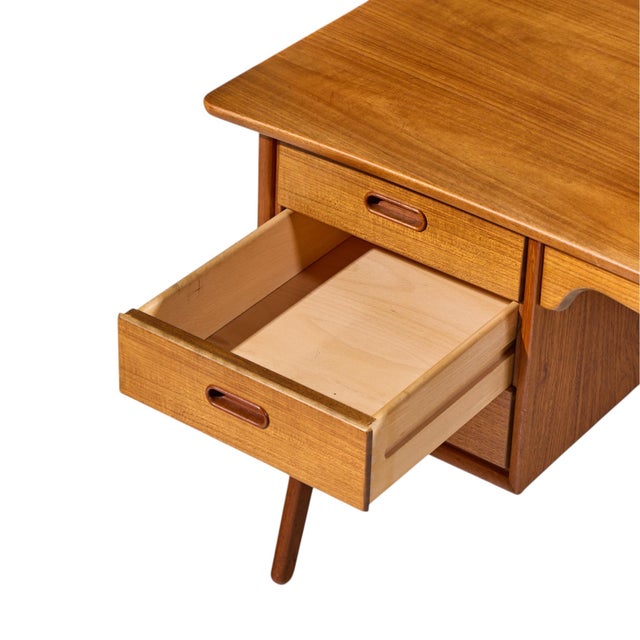 Svend Madsen Svend Madsen Mid Century Danish Teak Curved Desk For Sale - Image 4 of 11