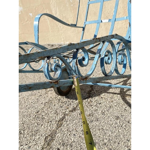 Early 20th Century Vintage Salterini Style Art Nouveau Scrolling Wrought Iron Lounge, Attributed For Sale - Image 9 of 12