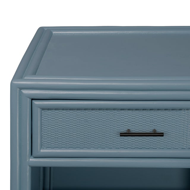 David Francis Bermuda One-Drawer Nightstand - Regatta Blue For Sale - Image 4 of 9