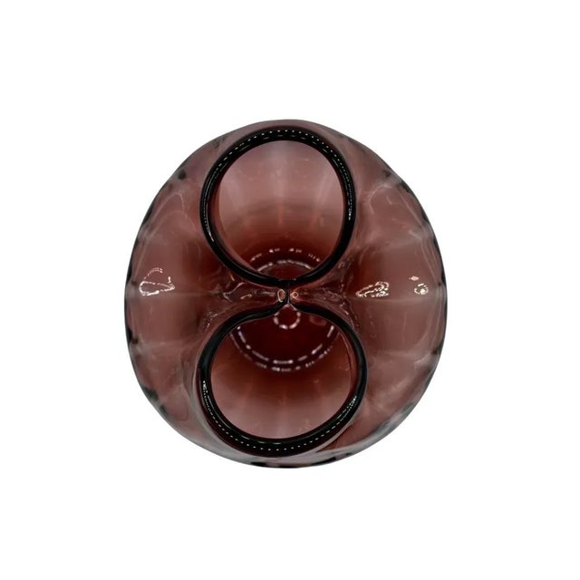 Vintage 6” Amethyst Purple Pinched Hand Blown Vase. Beautifully designed. Unknown maker. Excellent preowned condition....