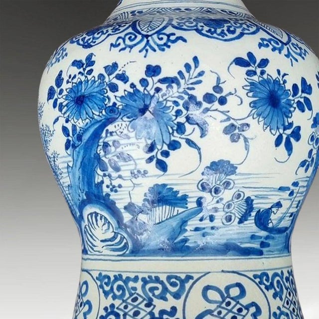 Blue Antique 17th Century Dutch Delft Double Gourd Vase, 1680 For Sale - Image 8 of 12