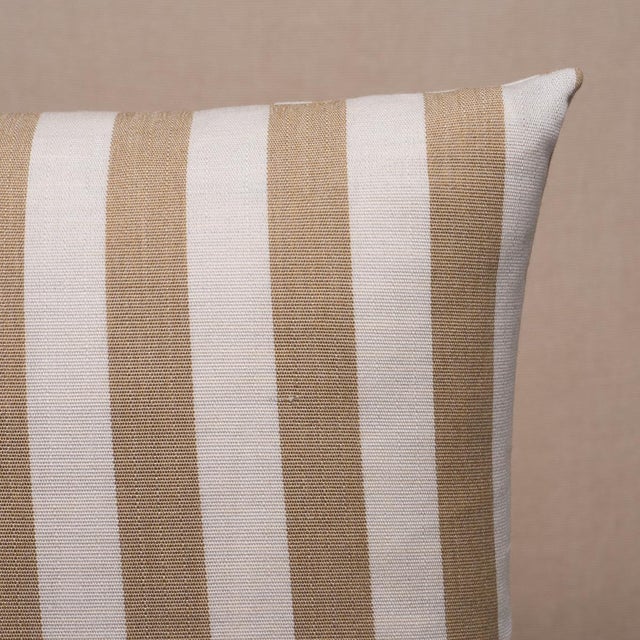 Schumacher Schumacher Hanson I/O Stripe 18" Pillow In Sand For Sale - Image 4 of 5