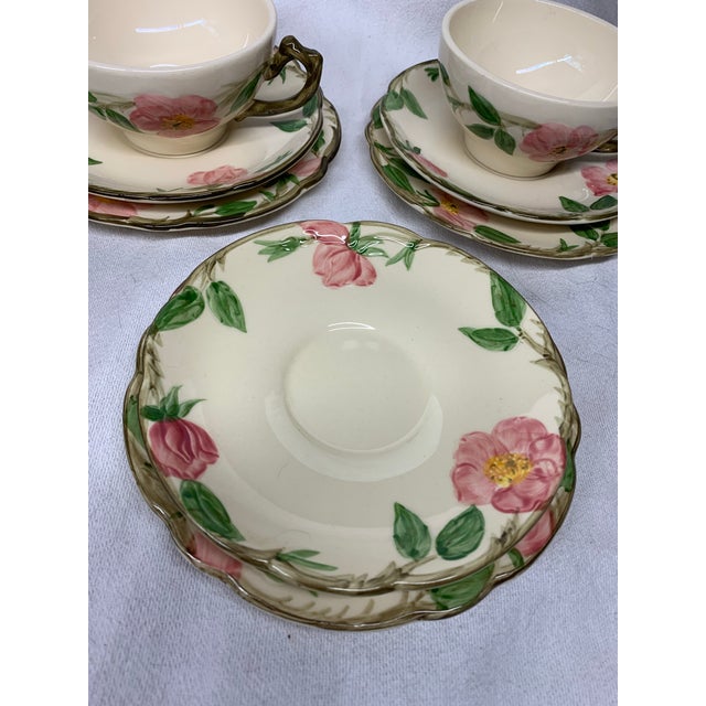 Farmhouse Vintage Franciscan Desert Rose Tea Cups and Matching Saucers and Plates - 15 PCS For Sale - Image 3 of 6