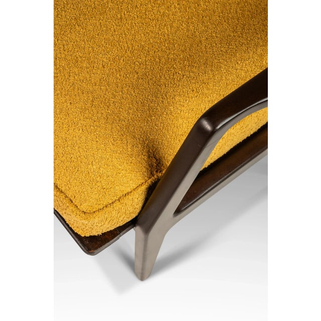 Danish Mid-Century Modern Model 596 Lounge Chair in Beech & Bouclé Attributed to Lawrence Peabody & Ib Kofod Larsen for Selig, Denmark, C. 1950's For Sale - Image 12 of 12