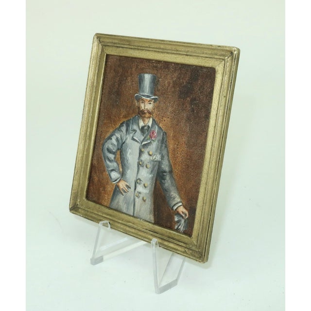 'The Count' Miniature Portrait Oil Painting by Meredith Rambo For Sale In Atlanta - Image 6 of 7