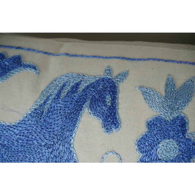 Suzani Horse Pillow Cover For Sale - Image 4 of 5