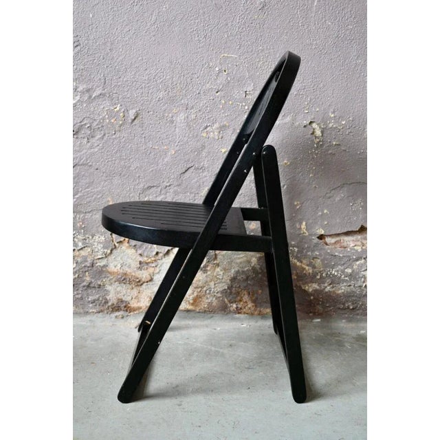 Tric Folding Chair in Black Wood by Achille Castiglioni, 1970s For Sale - Image 9 of 10