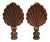 Antiqued Brass Leaf Lamp Finials - a Pair For Sale