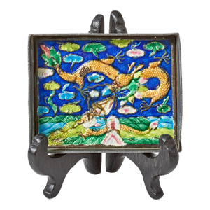 Vintage Enamel Painting With Display Easel