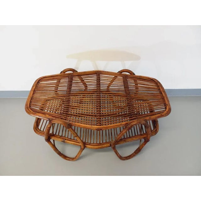 1960s Coffee Table with Vintage Rattan Sequel Tray, 1960s For Sale - Image 5 of 11