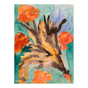 1960s Abstracted Floral Painting by Frank Wallace