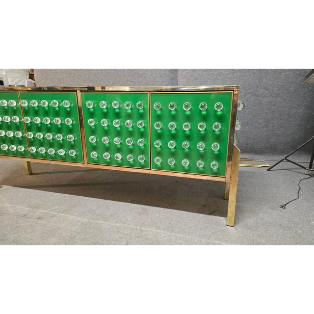 Brass and Murano Glass Sideboard with 120 Fused Spheres from Justfurnituress SRL For Sale - Image 11 of 18