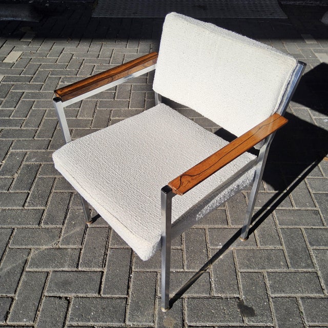 Vintage Armchairs with White Whool Fabric by Hein Salomonson, 1960s, Set of 2 For Sale - Image 4 of 18