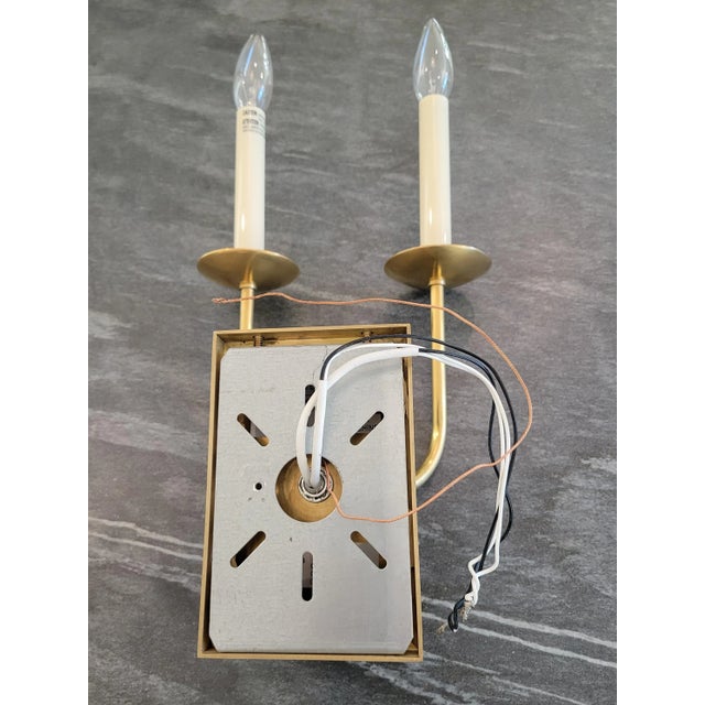 Visual Comfort 21st Century Visual Comfort by Chapman & Myers - Double Wall Sconces in Antique Brass For Sale - Image 4 of 5