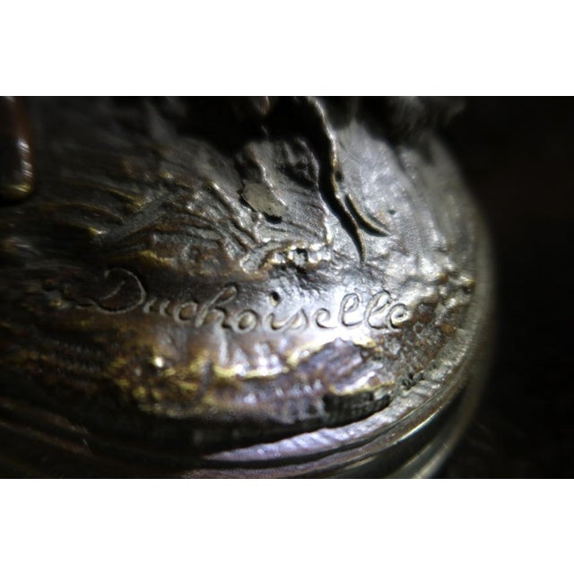 Bronze subject representing a child and his hoop signed on the terrace "Duchoiselle" French sculptor of the second half of...