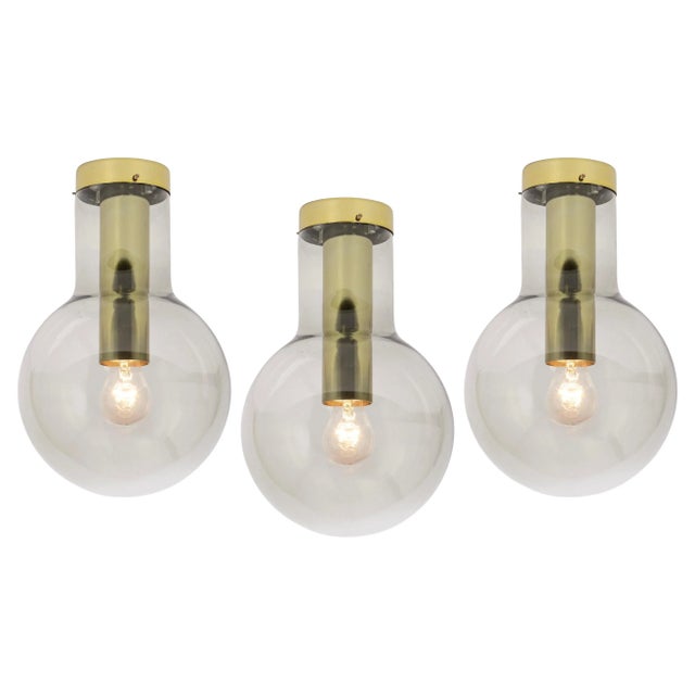 Brown Large Brass Maxi Globe Flush Mount by Gaetano Sciolari for Raak, Netherlands, 1960s For Sale - Image 8 of 8