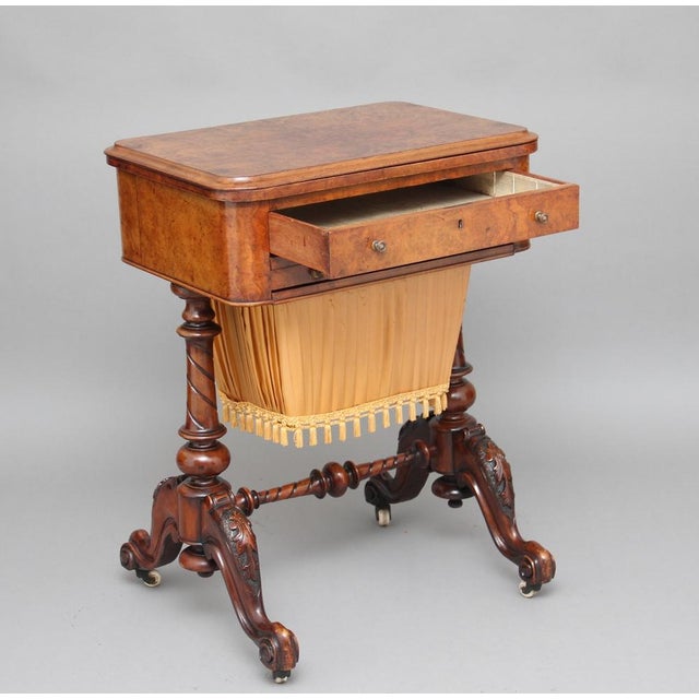19th Century Burr Walnut Games Table, 1860s For Sale - Image 6 of 17
