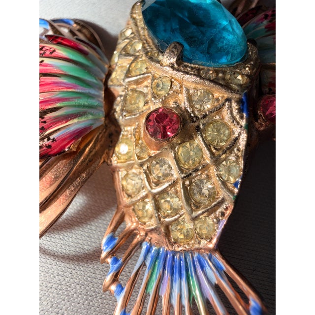 Vintage Coro Craft Sterling Vermeil Figural Bird Brooch For Sale In New York - Image 6 of 6