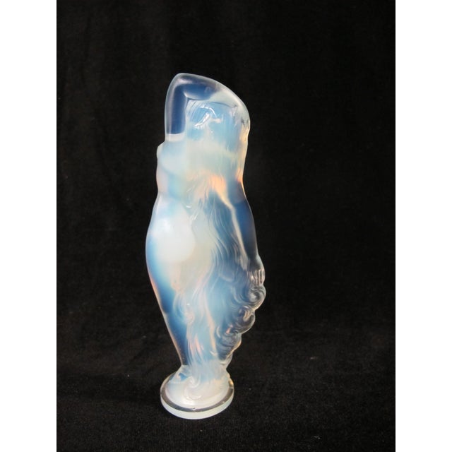 Art Deco Sabino France Opalescent Glass Reveil Nude Female Silhouette Art Deco Sculpture For Sale - Image 3 of 11