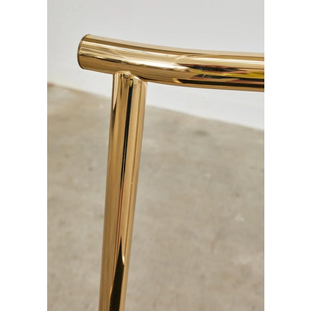 Set of Six Gilded Steel Chinese Officials Hat Dining Chairs For Sale - Image 9 of 13