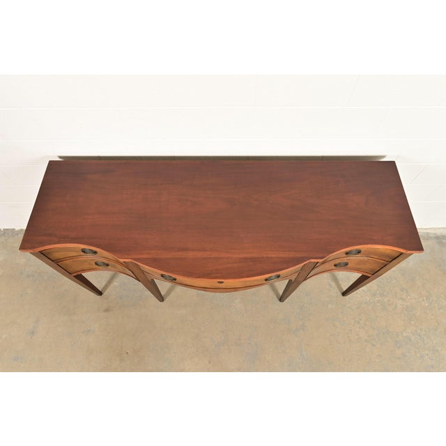 Baker Furniture Style Georgian Flame Mahogany Serpentine Front Sideboard Credenza For Sale - Image 10 of 13